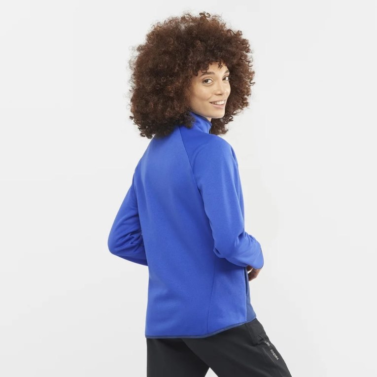 Salomon Essential Warm Full Zip Women's Jackets Blue | CA 92V51